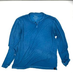 Lucky Brand Men's XL Venice Burnout Henley Shirt - Great Condition, Soft Fabric